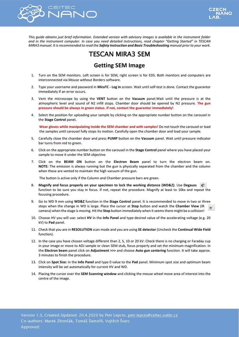 CEITEC NANO TESCAN MIRA3 SEM quick start guide