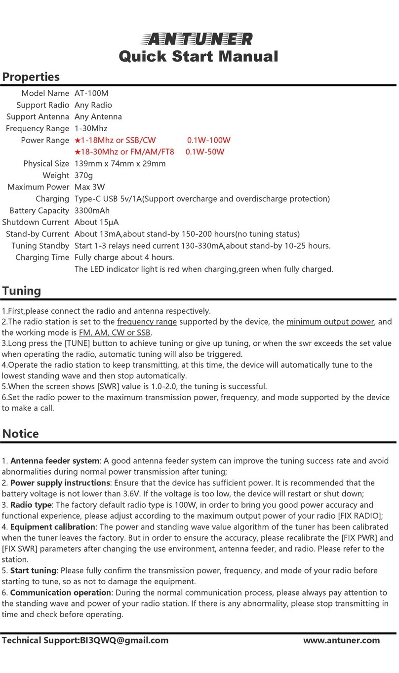 ANTUNER AT-100M Quick start manual