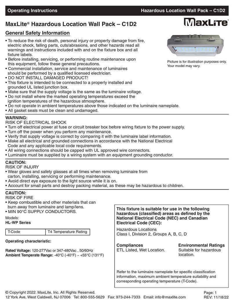 MaxLite HL-WP Series operating instructions