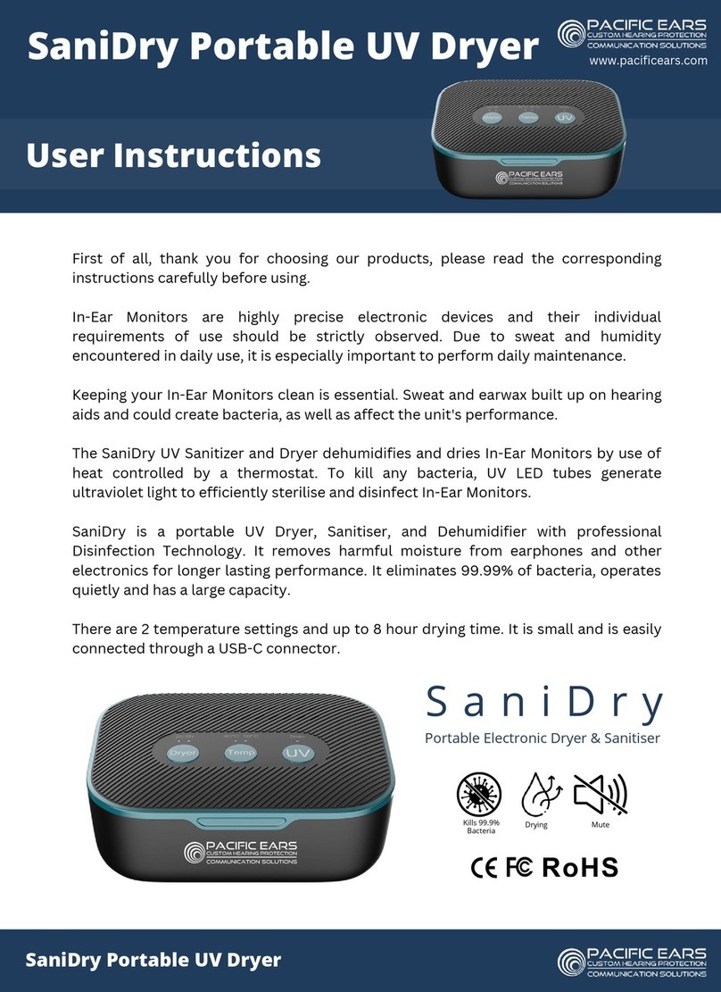 Pacific Ears SaniDry User instructions
