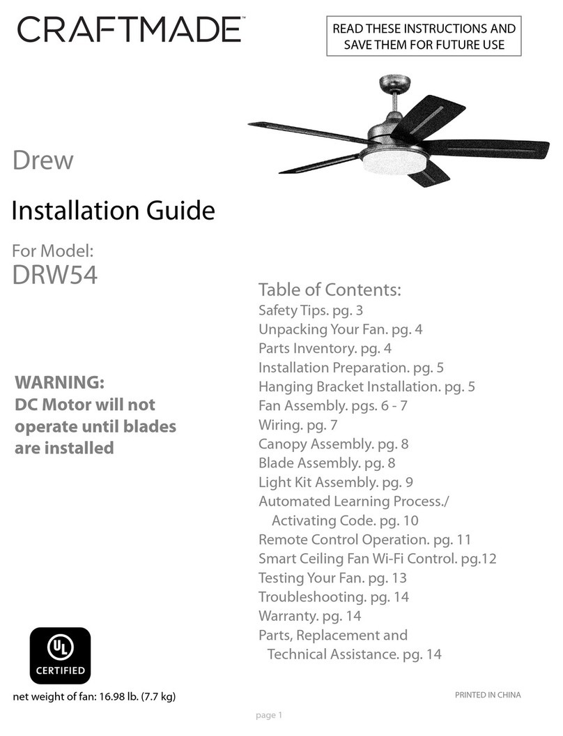 Craftmade Drew DRW54 User manual