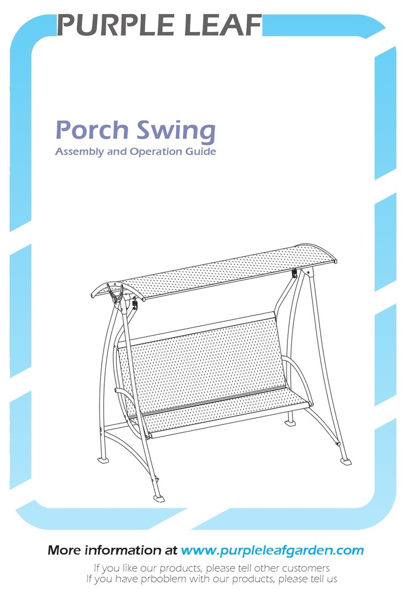 PURPLE LEAF Porch Swing Assembly and operation guide