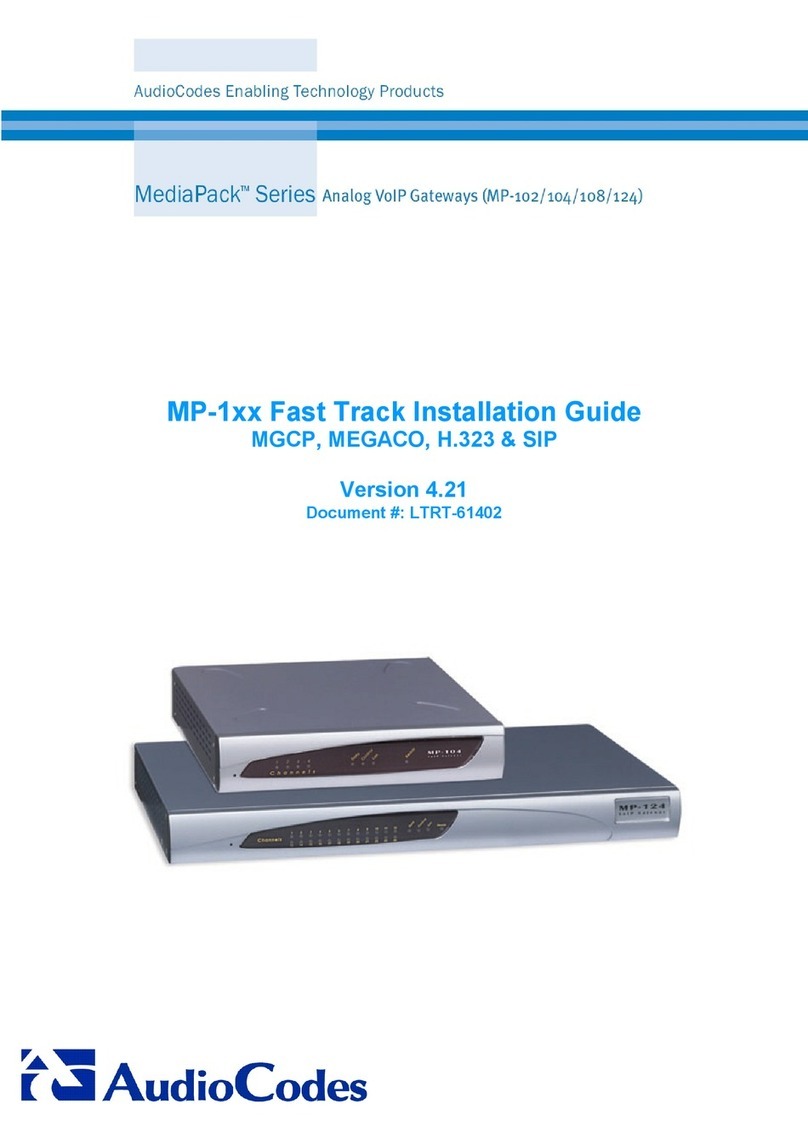 AudioCodes MediaPack MP-1 Series installation guide