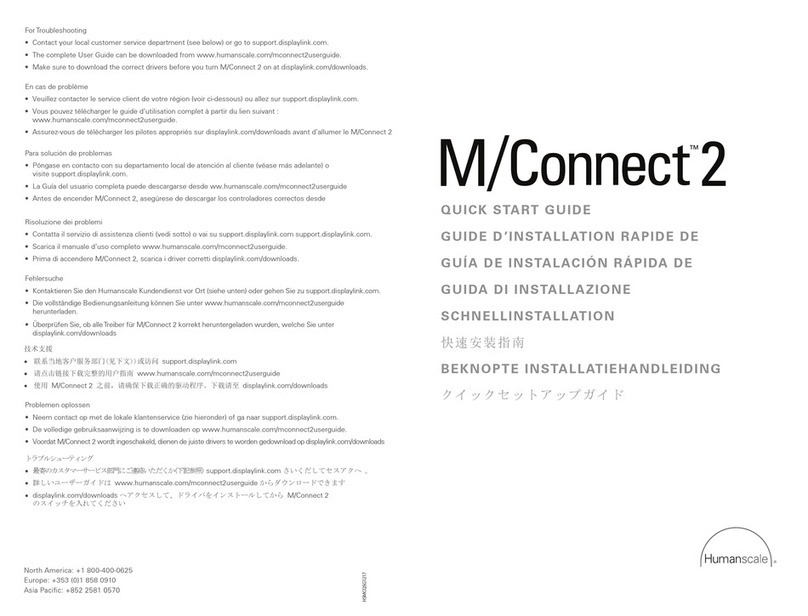 Humanscale M/Connect 2 quick start guide