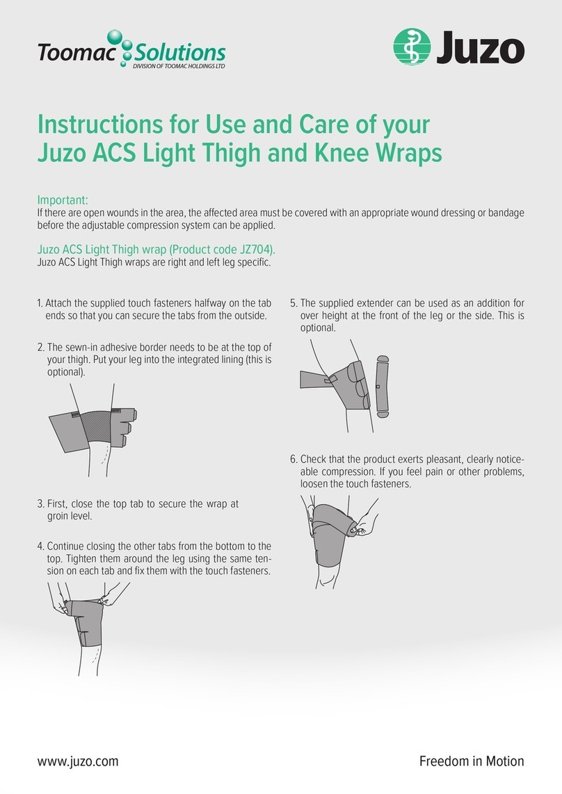 Toomac Juzo ACS Light Thigh Wrap Instructions for use and care