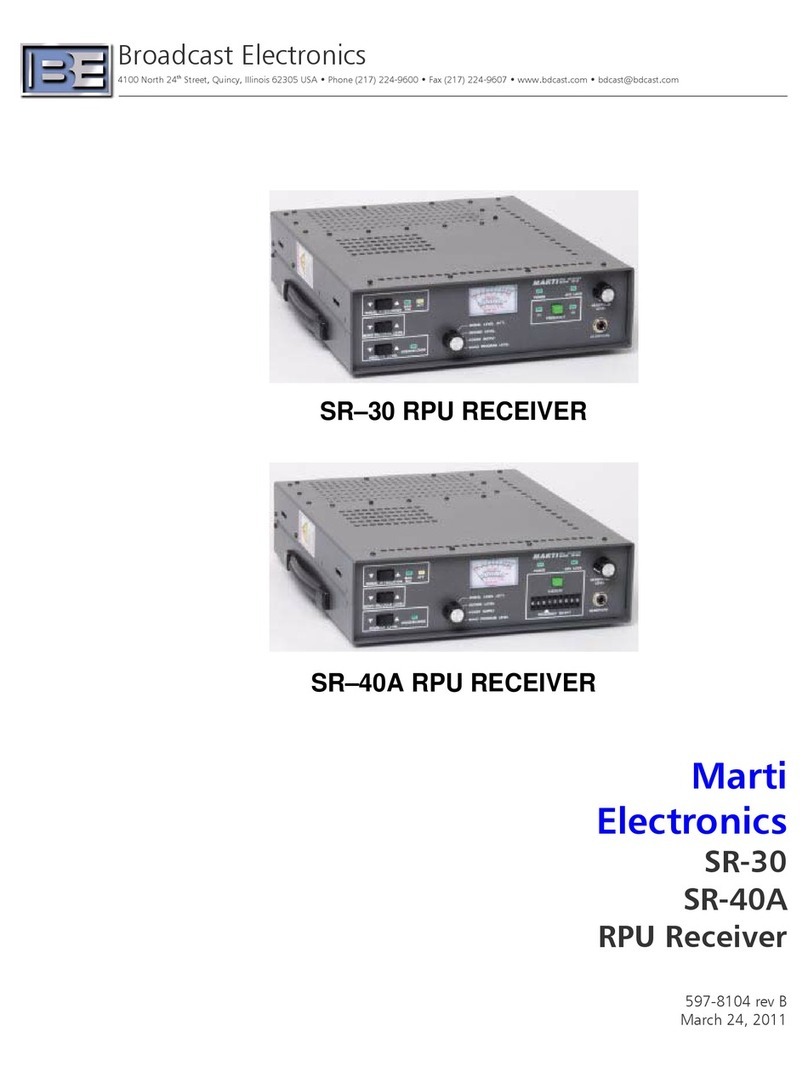 Broadcast Electronics Marti Electronics SR-30 manual