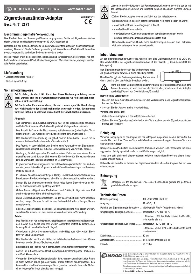 Conrad 31 82 73 User manual
