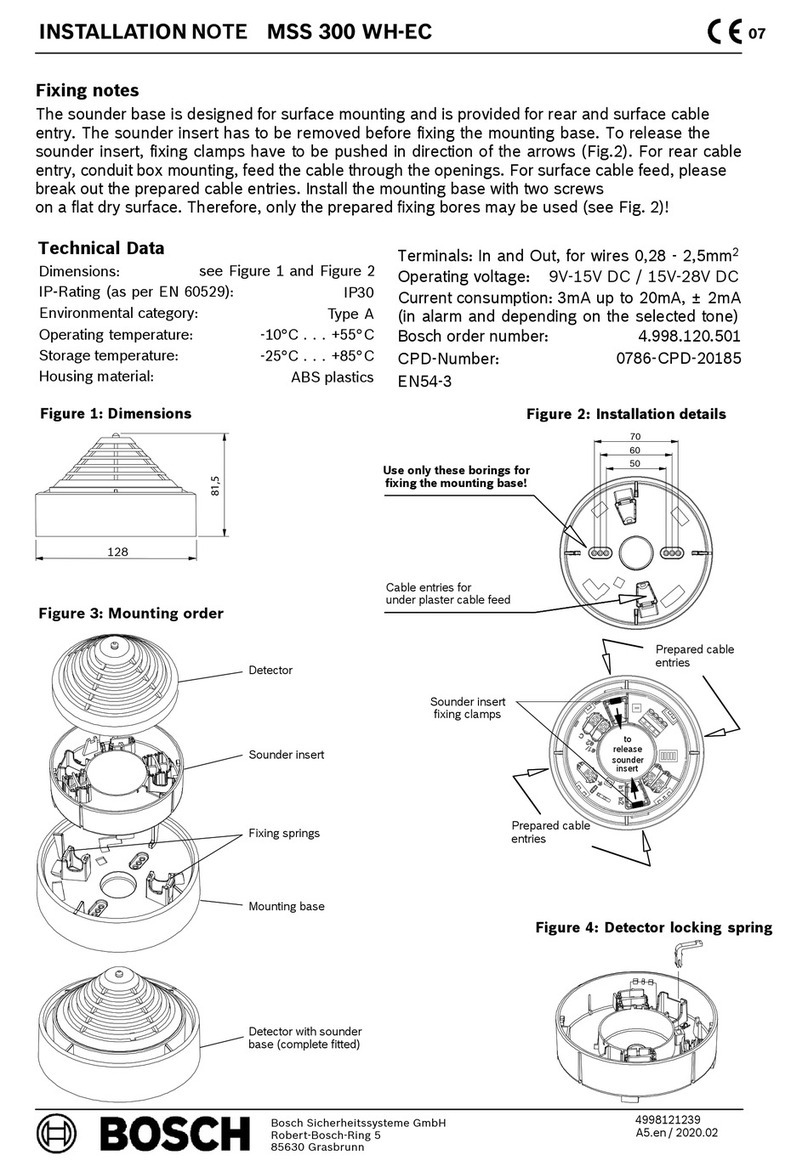 Bosch MSS 300 WH-EC Installation notes