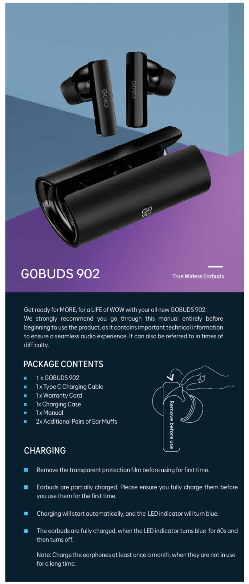 GOVO GOBUDS 902 quick start guide