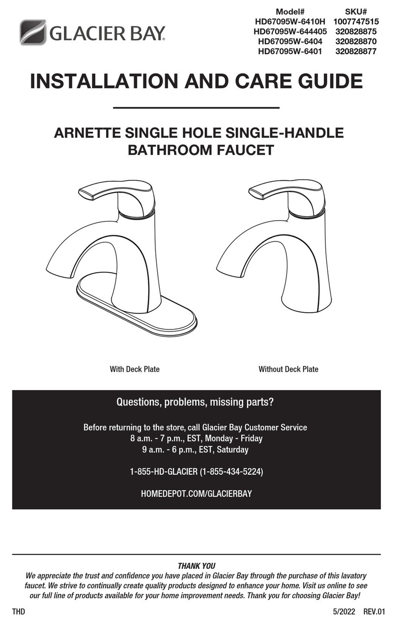 Glacier bay ARNETTE HD67095W-6410H Installation and care guide
