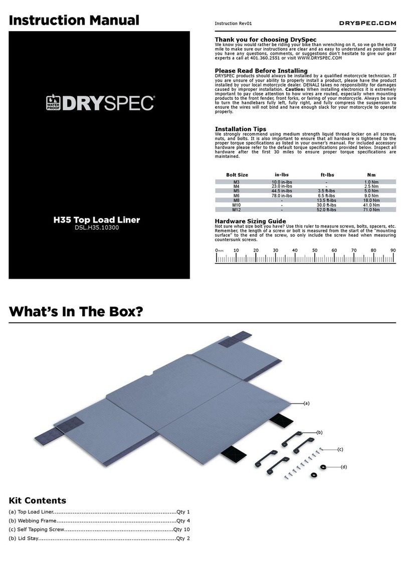 DRYSPEC H35 Top Load Liner instruction manual