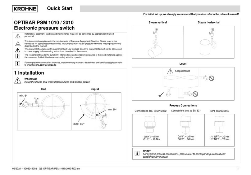 KROHNE OPTIBAR PSM 1010 quick start