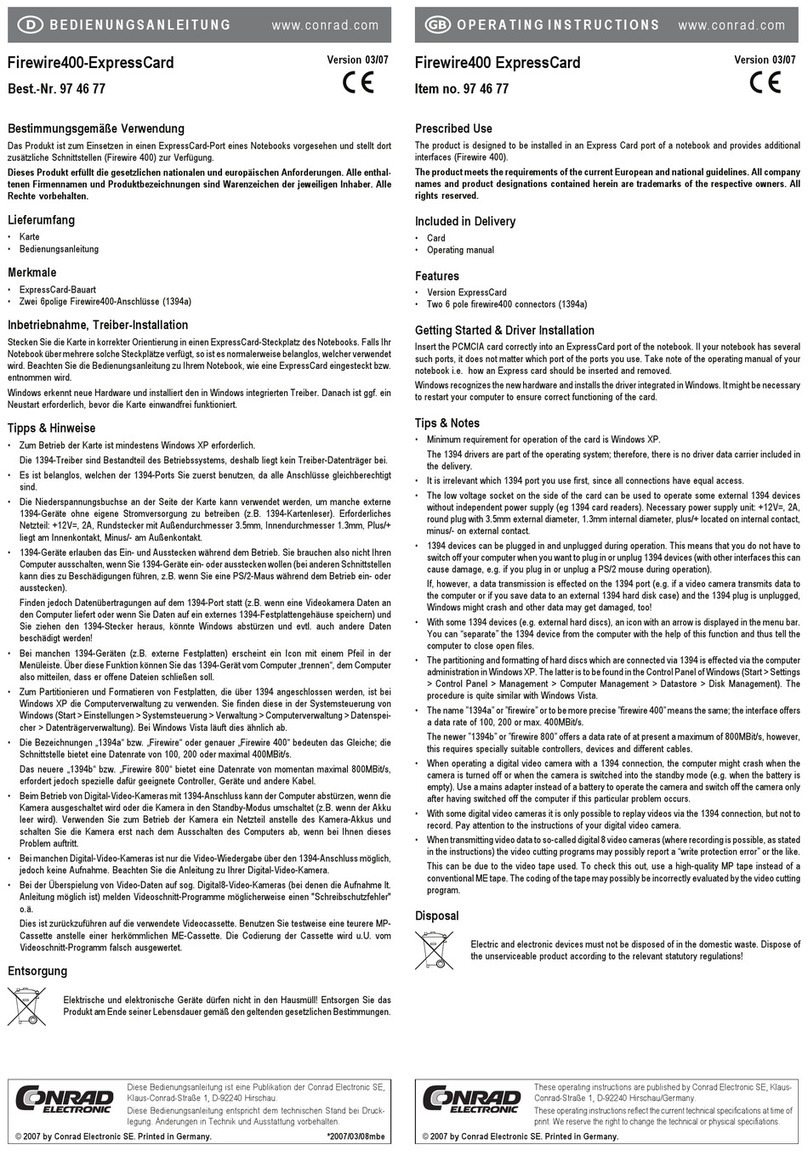 Conrad 974677 User manual