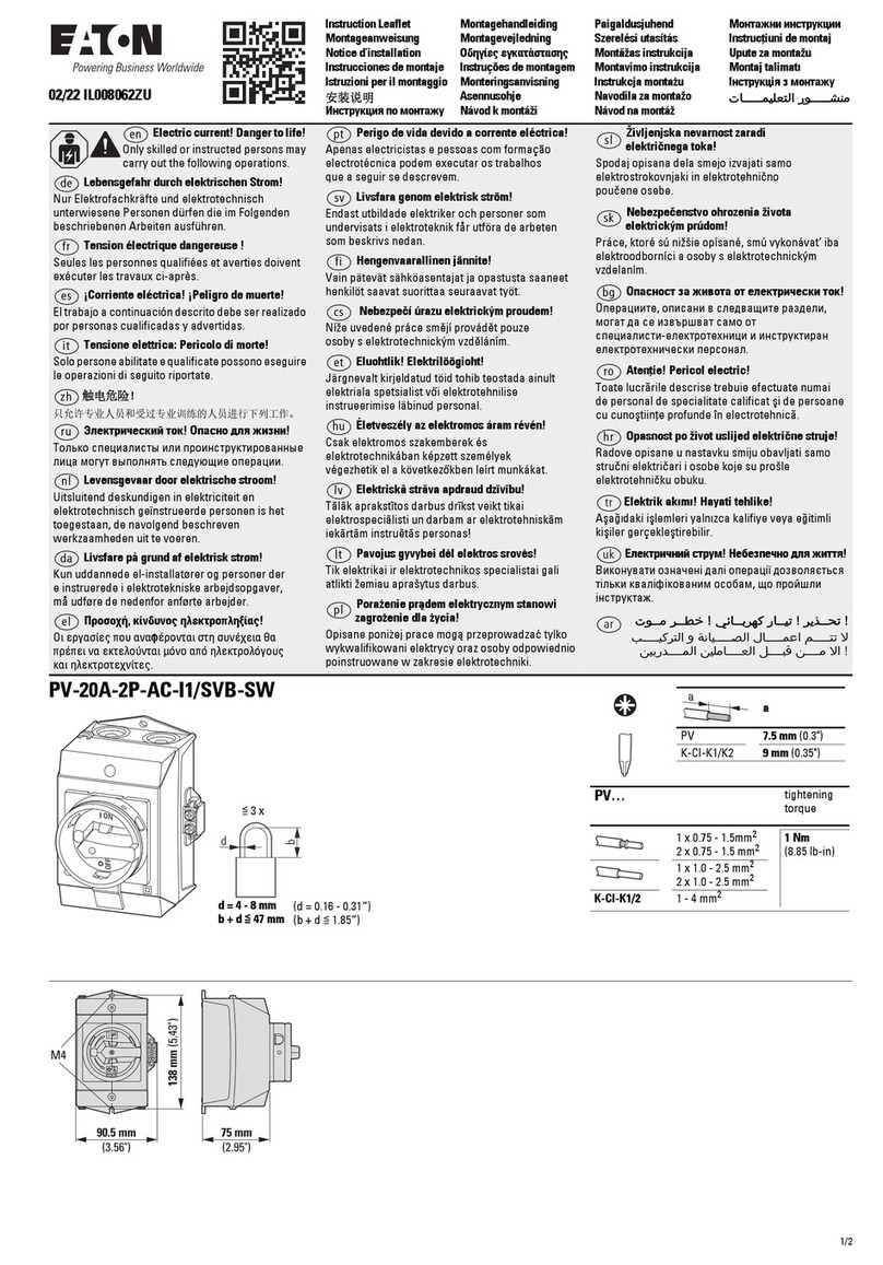 Eaton PV-20A-2P-AC-I1/SVB-SW Manual