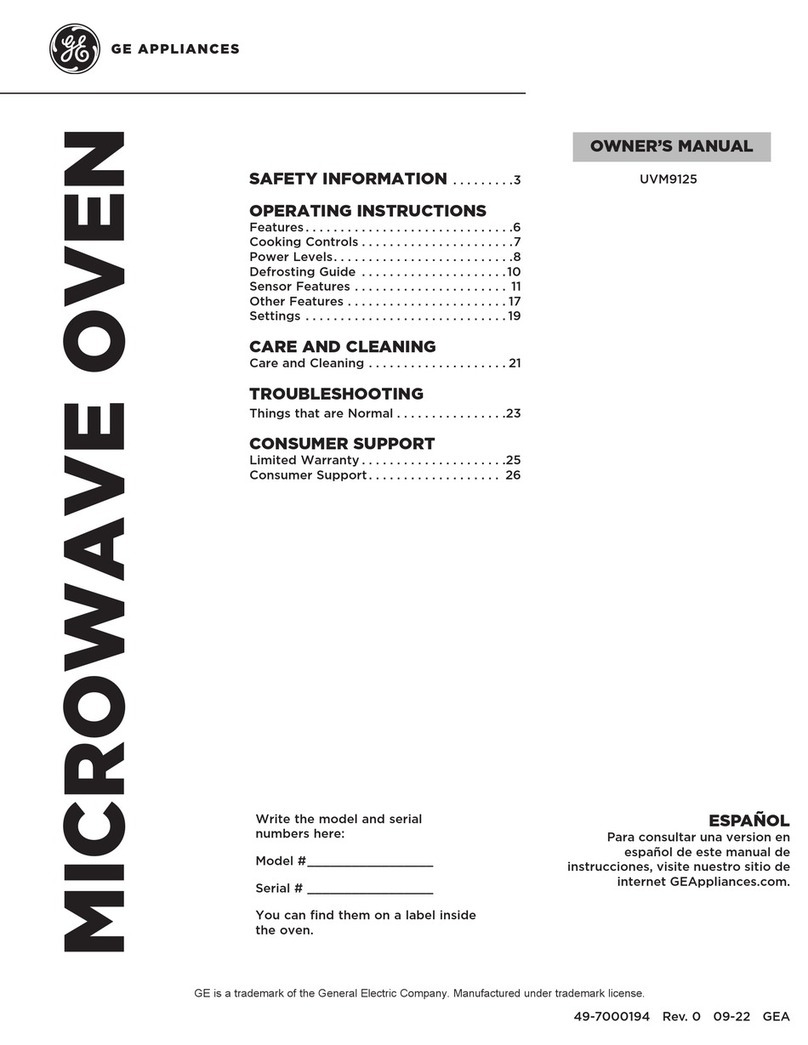 GE UVM9125 User manual