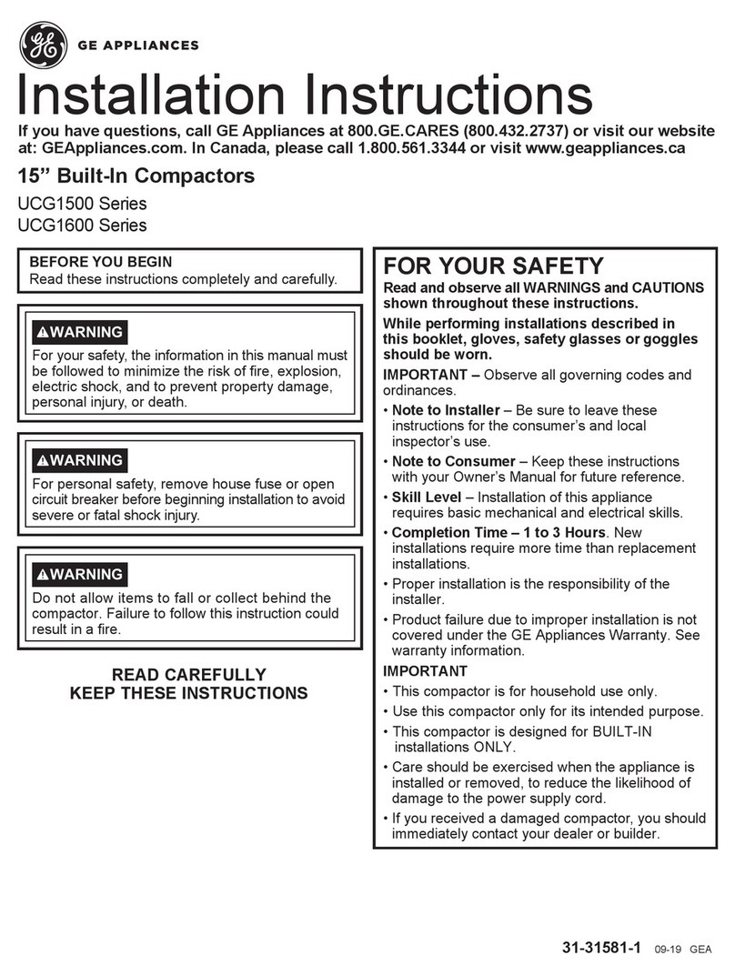 GE UCG1520NSS User manual