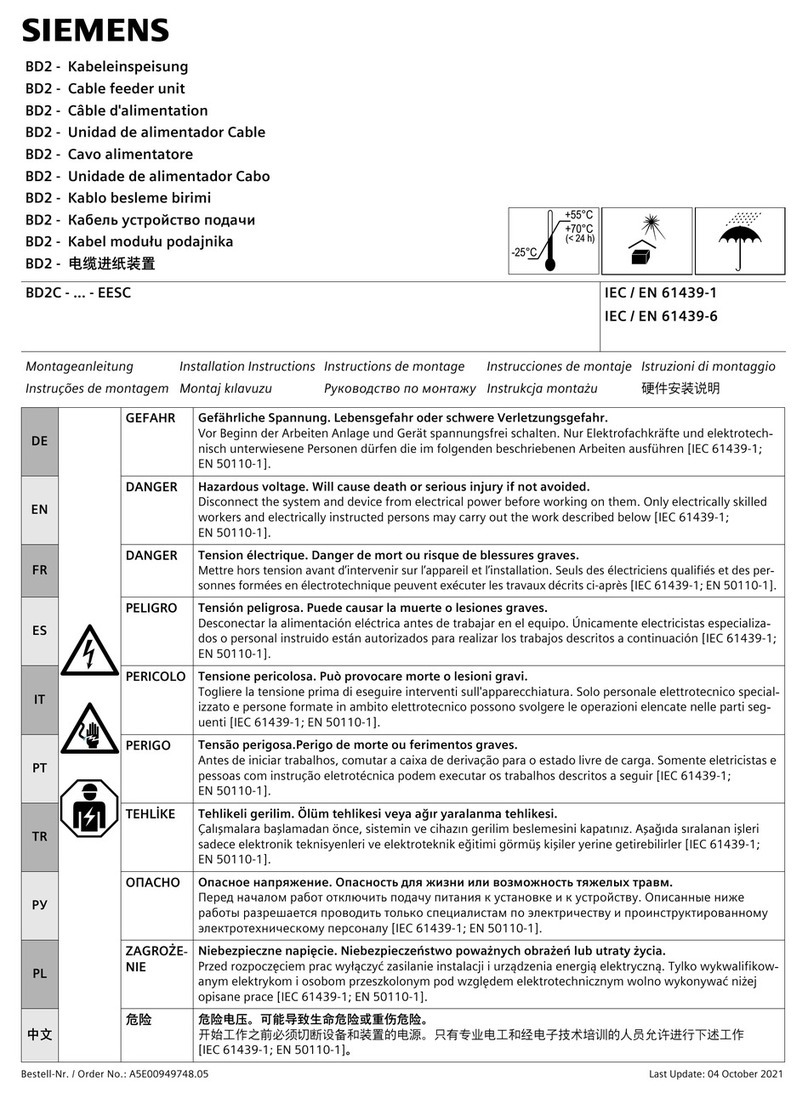 Siemens BD2C EESC Series User manual