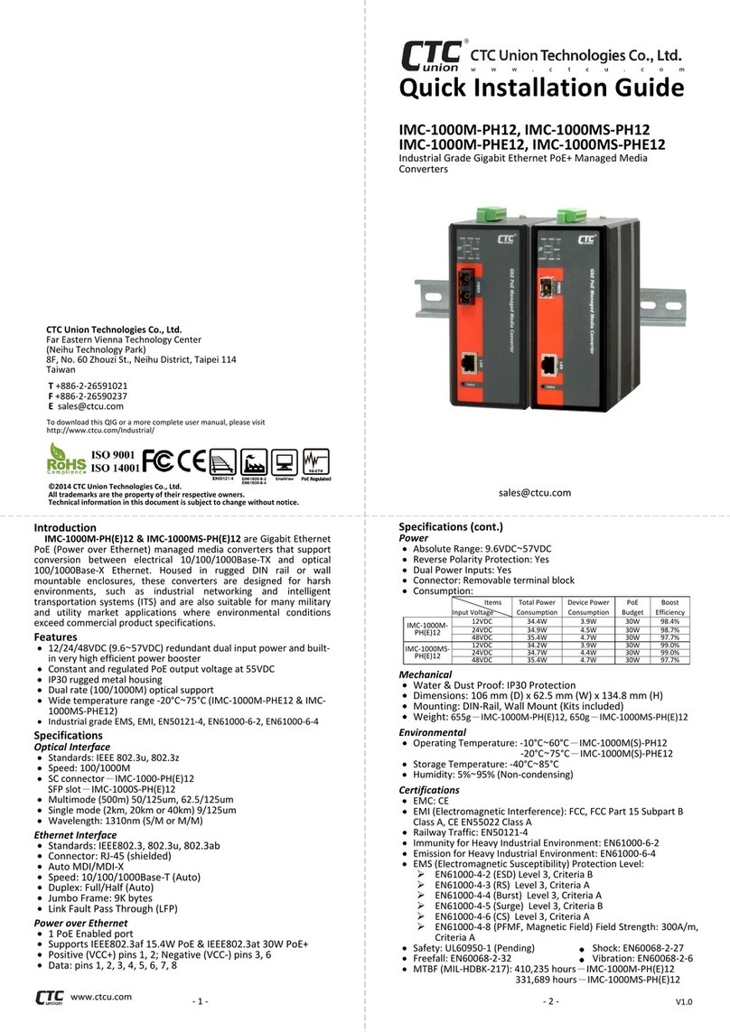 CTC Union IMC-1000MS-PH12 Quick installation guide