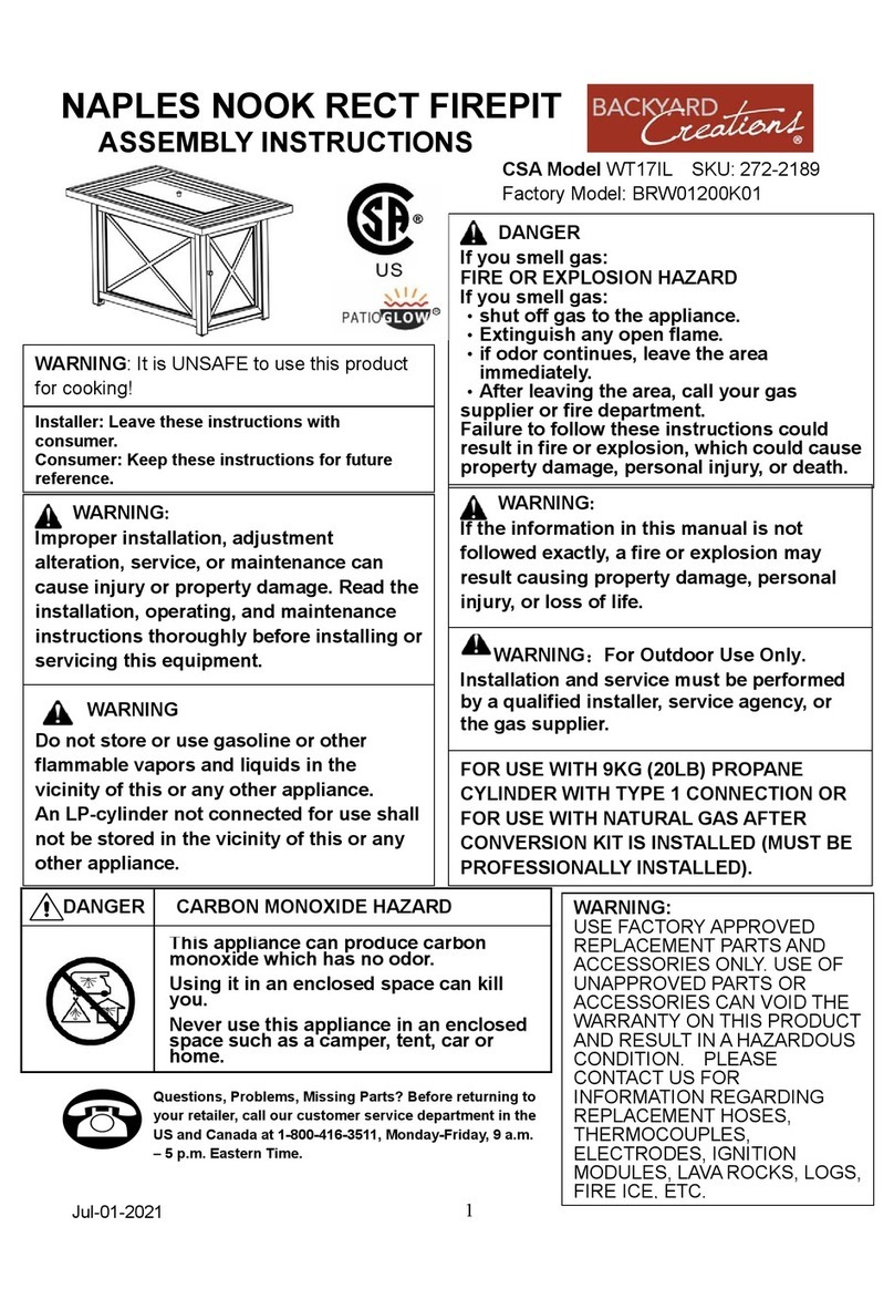 Backyard Creations WT17IL Assembly instructions
