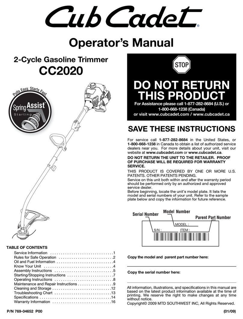 Cub Cadet CC2020 Operator's manual