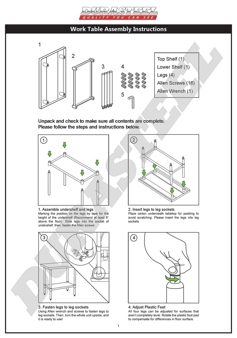 DURASTEEL Work Table Assembly instructions