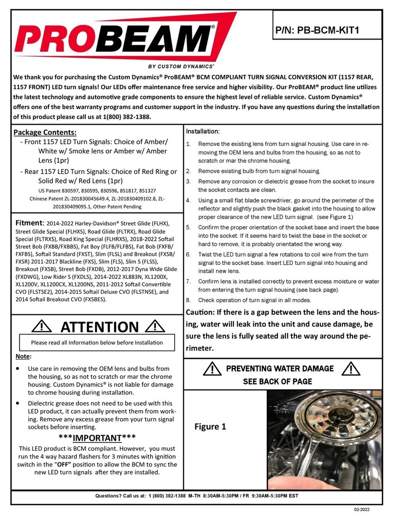 Custom Dynamics ProBEAM PB-BCM-KIT1 User manual