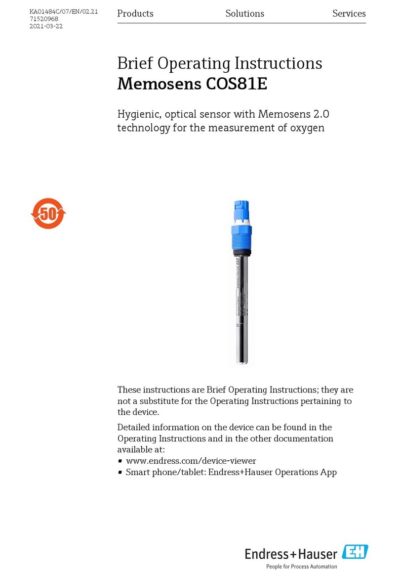 Endress+Hauser Memosens COS81E Brief operating instructions