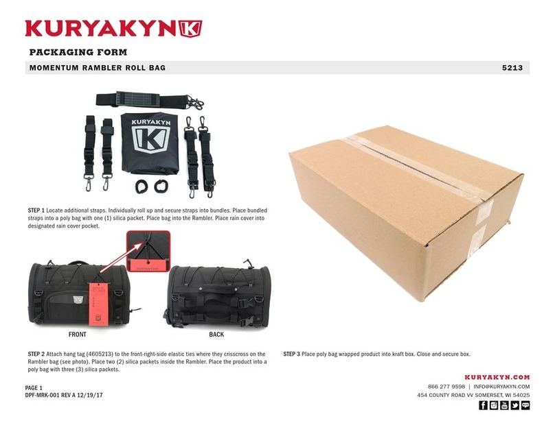 Kuryakyn MOMENTUM RAMBLER ROLL BAG quick start guide