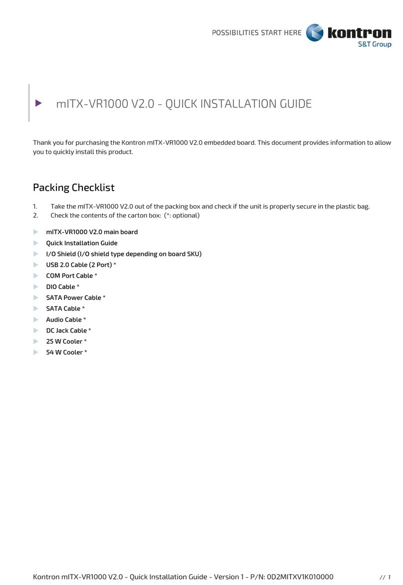 S&T Kontron mITX-VR1000 V2.0 Quick installation guide