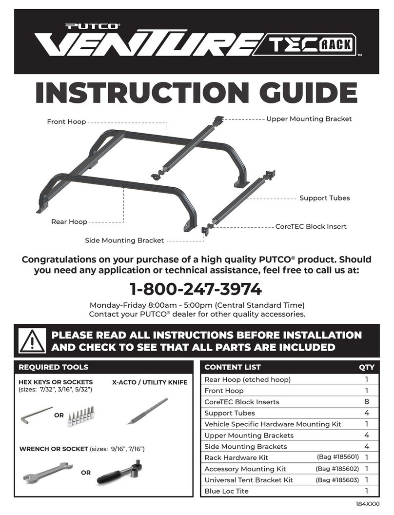 PUTCO Venture TEC Rack Instruction guide PUTCO Venture TEC Rack Instruction guide