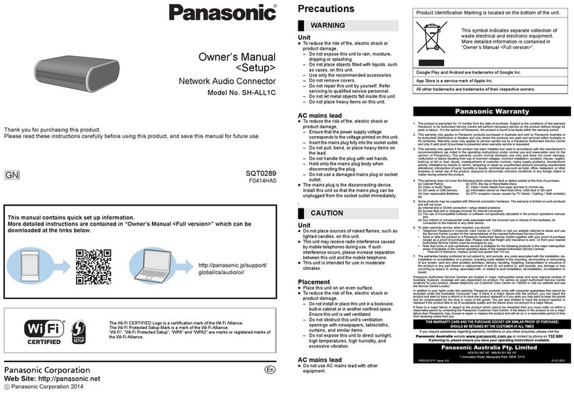 Panasonic SH-ALL1C owner's manual