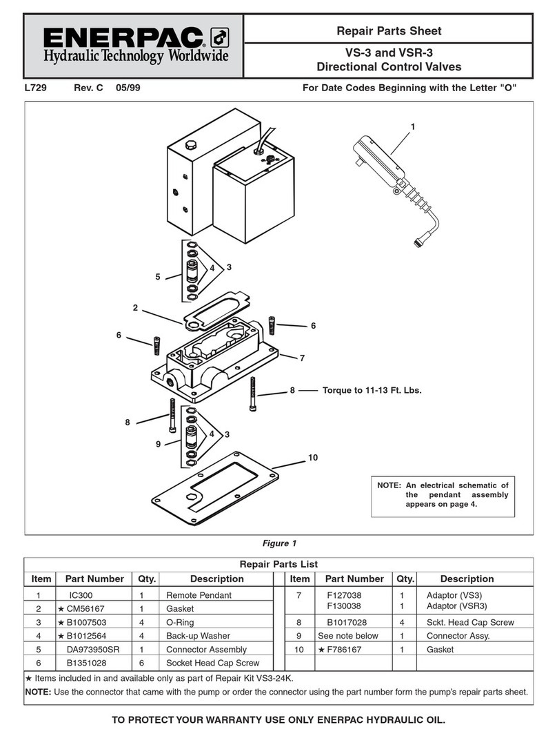 Enerpac VS-3 Repair Parts Sheet