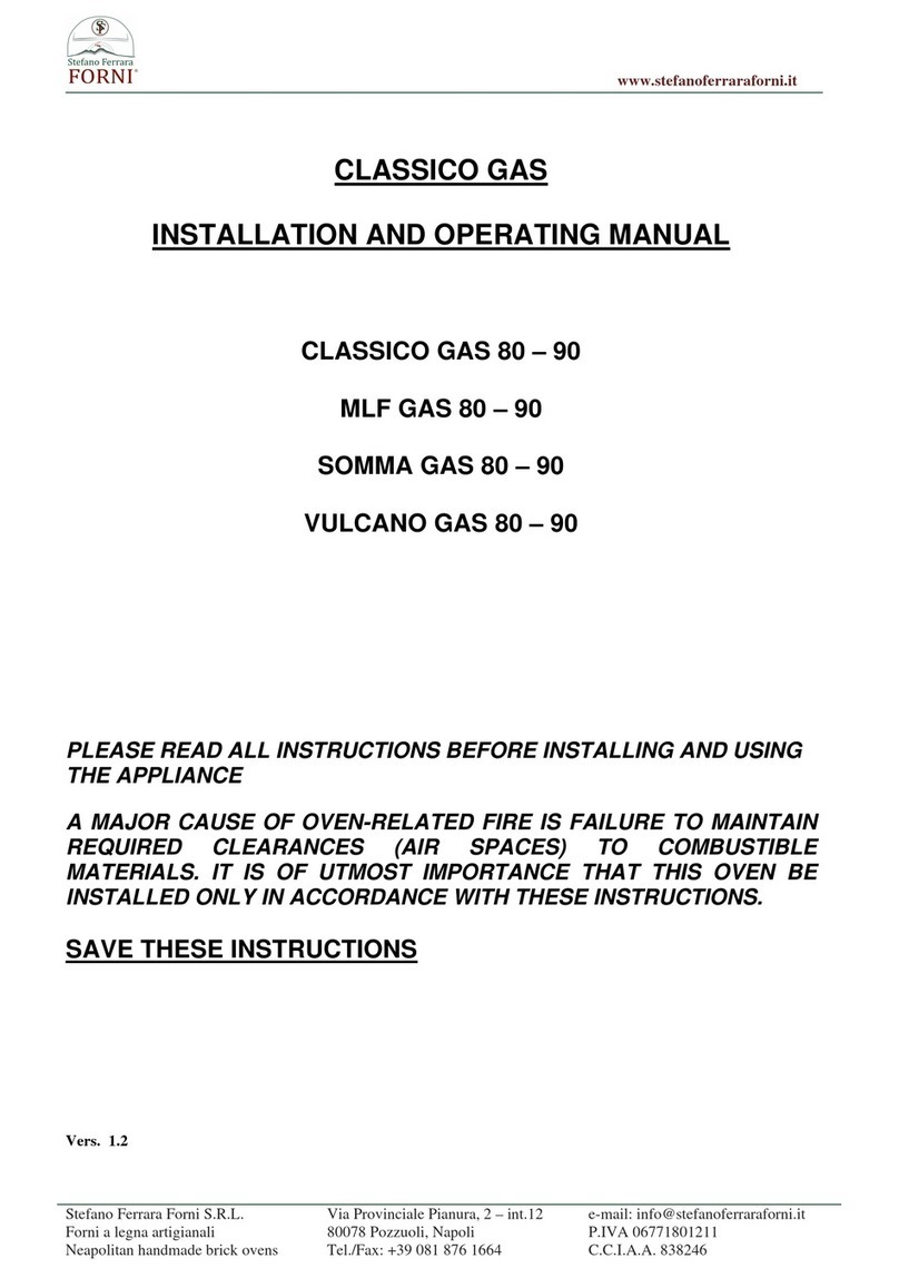 FORNI CLASSICO 80 G Installation and operating manual