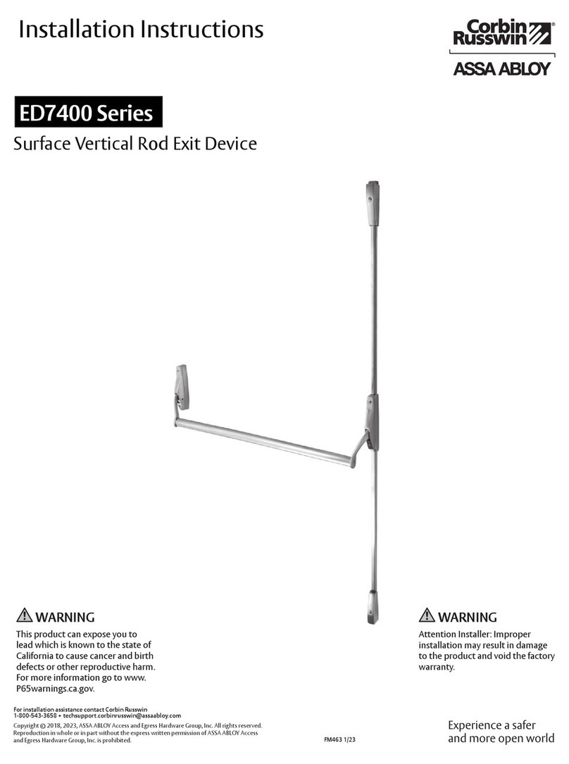 Assa Abloy Corbin Russwin ED7400 Series installation instructions