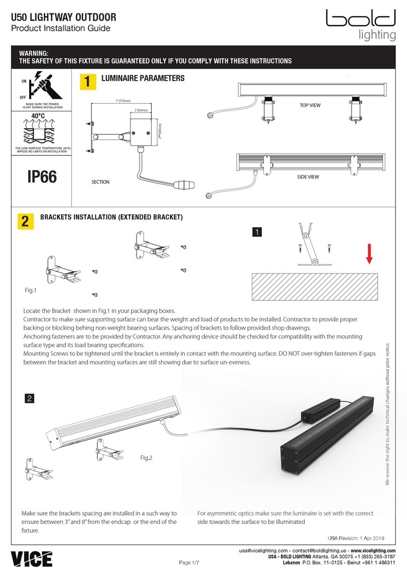 VICE BOLD LIGHTING U50 Product installation guide