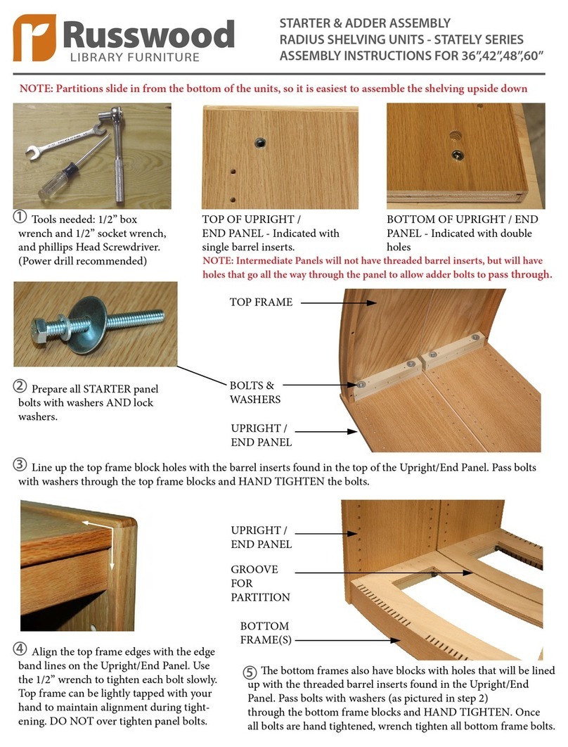 Russwood STATELY RADIUS SHELVING UNIT Assembly instructions Russwood STATELY RADIUS SHELVING UNIT Assembly instructions