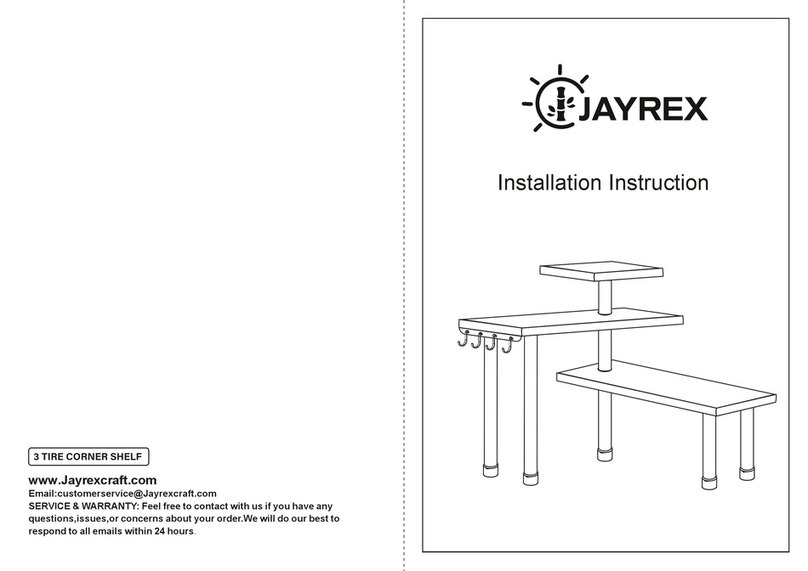 JAYREX 3 TIRE CORNER SHELF Installation instruction