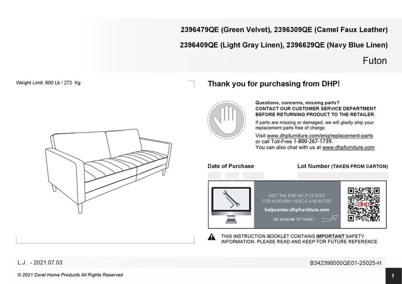 Dorel Home Products Queer Eye Liam Futon 2396479QE manual Dorel Home Products Queer Eye Liam Futon 2396479QE manual