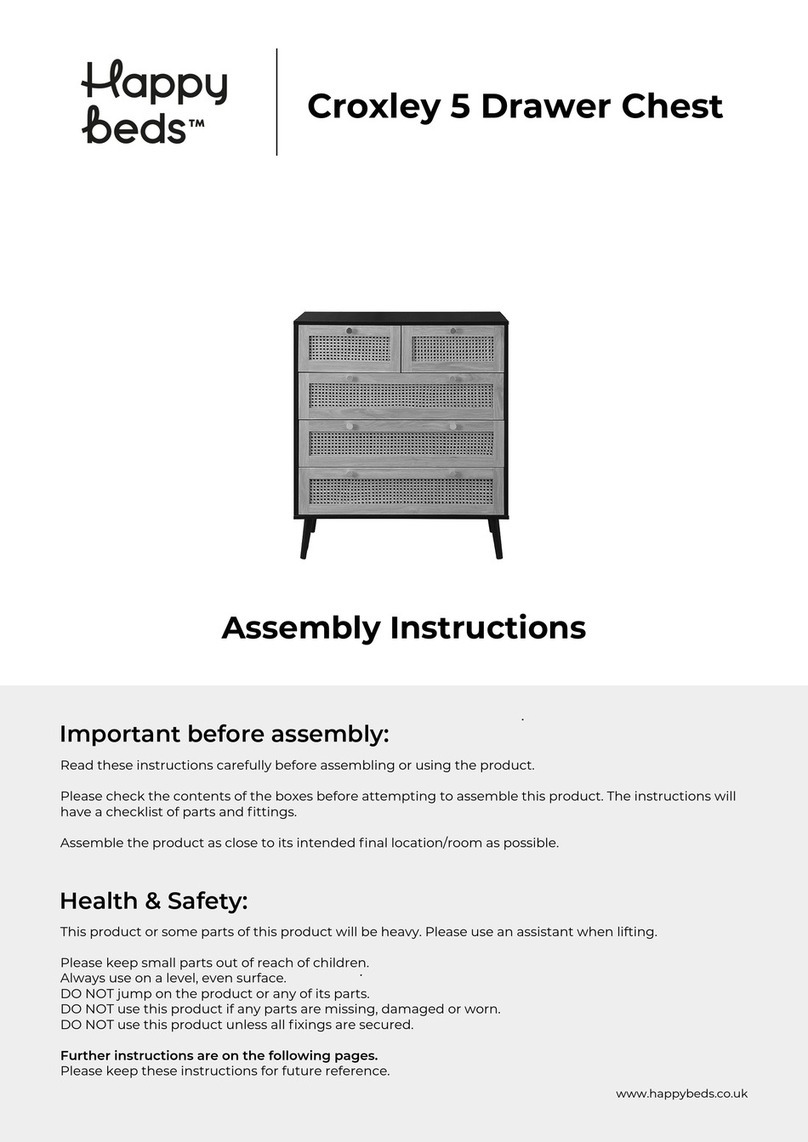 Happy Beds Croxley 5 Drawer Chest Assembly instructions
