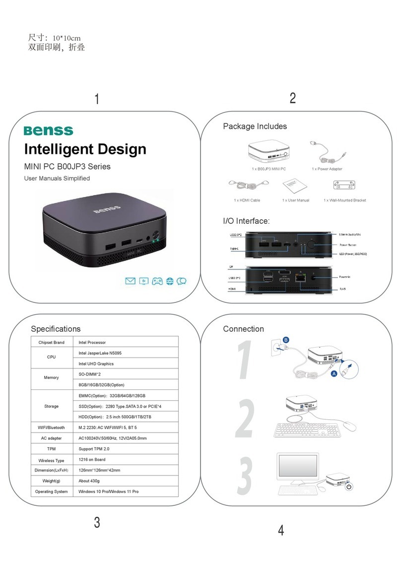 BENSS B00JP3 Series Simplified user manual