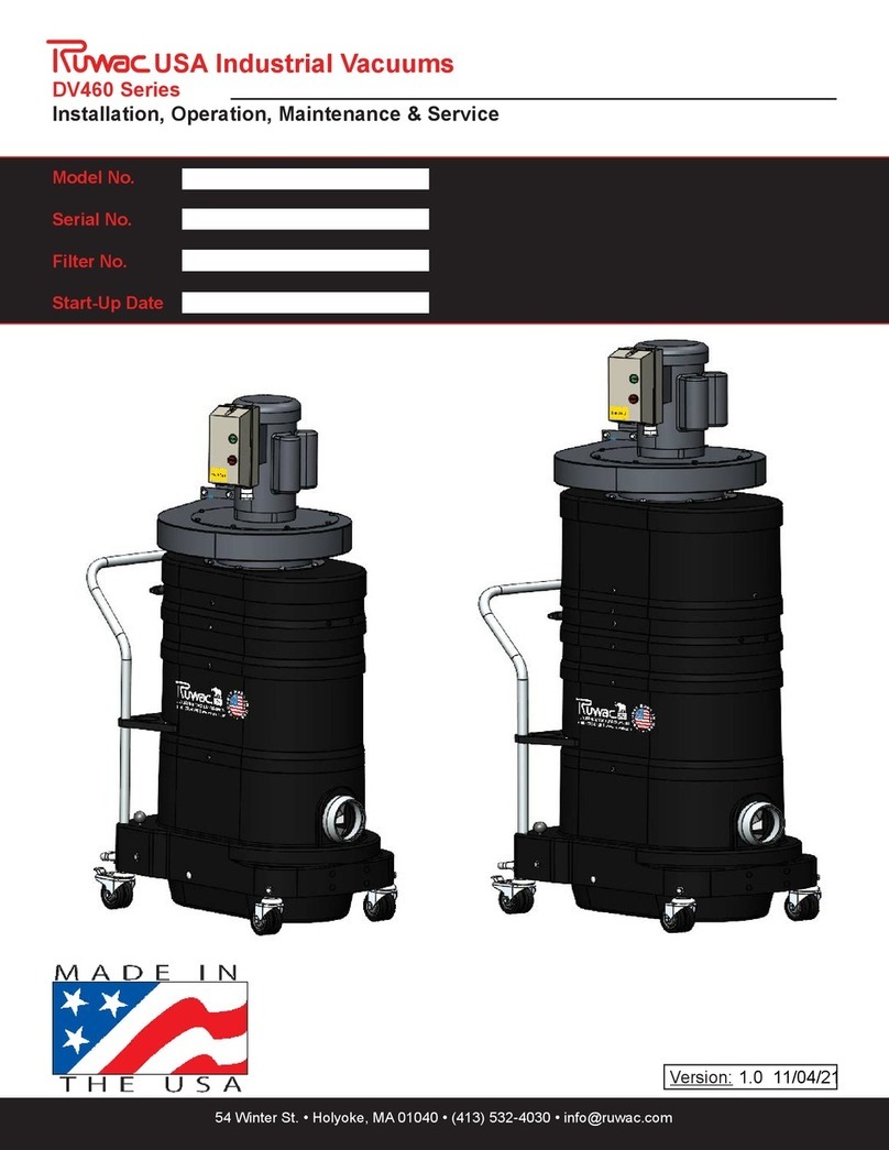 Ruwac DV460 Series Installation, operation, maintenance and service instructions