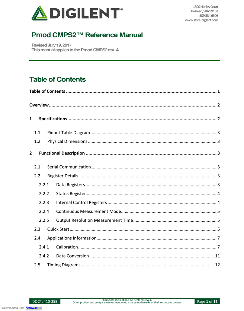 Digilent Pmod CMPS2 Reference manual