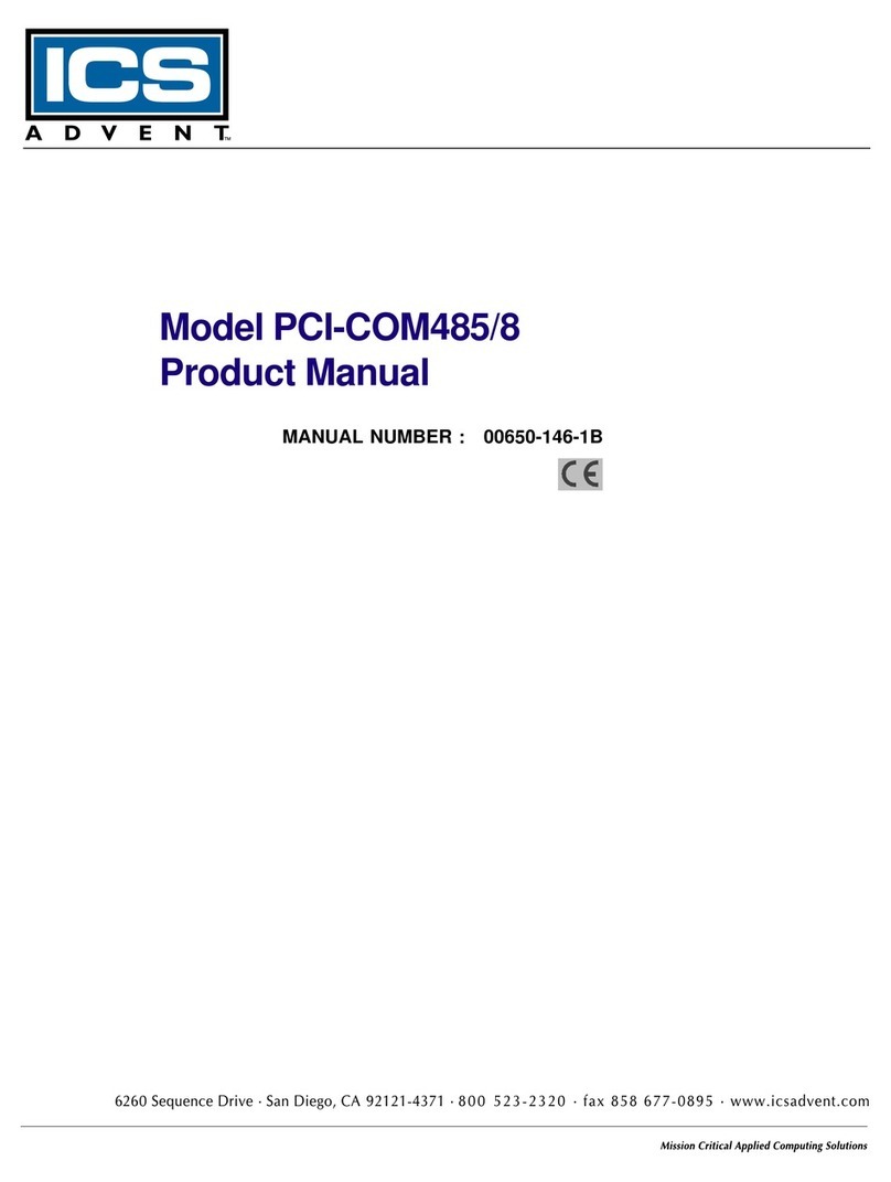 ICS Advent PCI-COM485/8 product manual