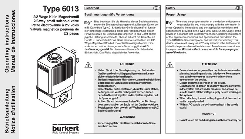Burkert 6013 operating instructions Burkert 6013 operating instructions