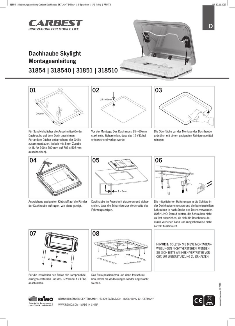 Carbest Skylight 31854 Installation instructions manual