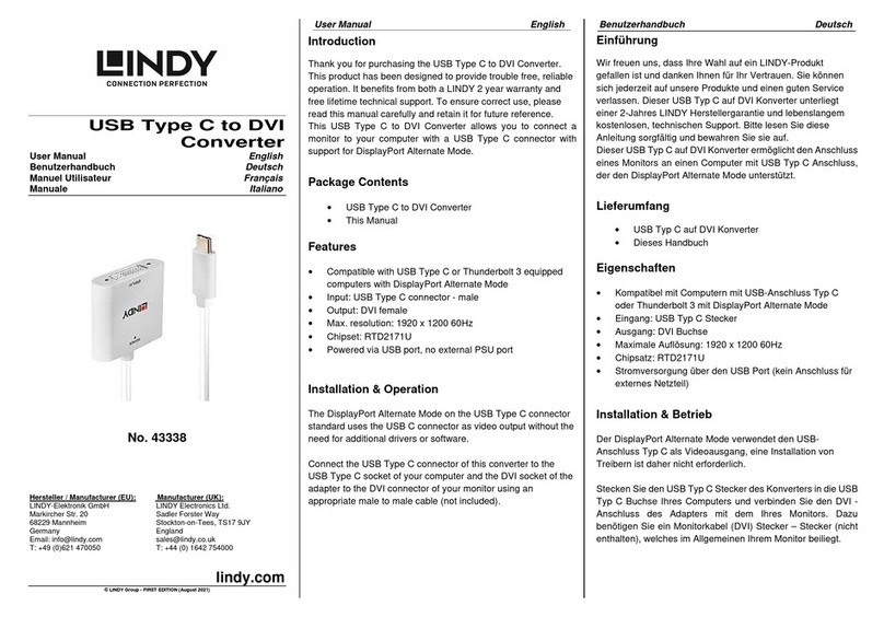 Lindy 43338 user manual