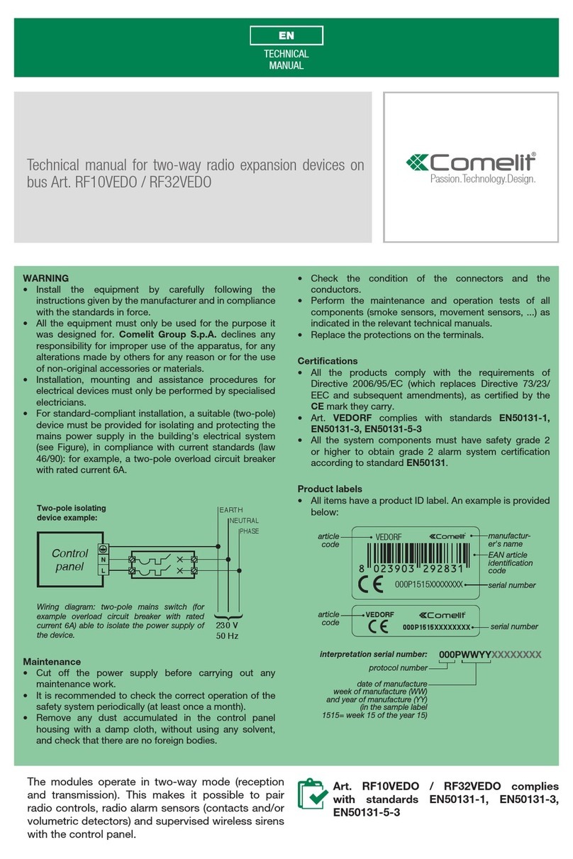 Comelit RF10VEDO User manual