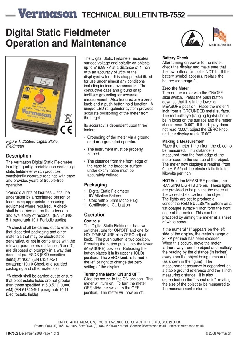 Vermason 222660 Operation and maintenance manual