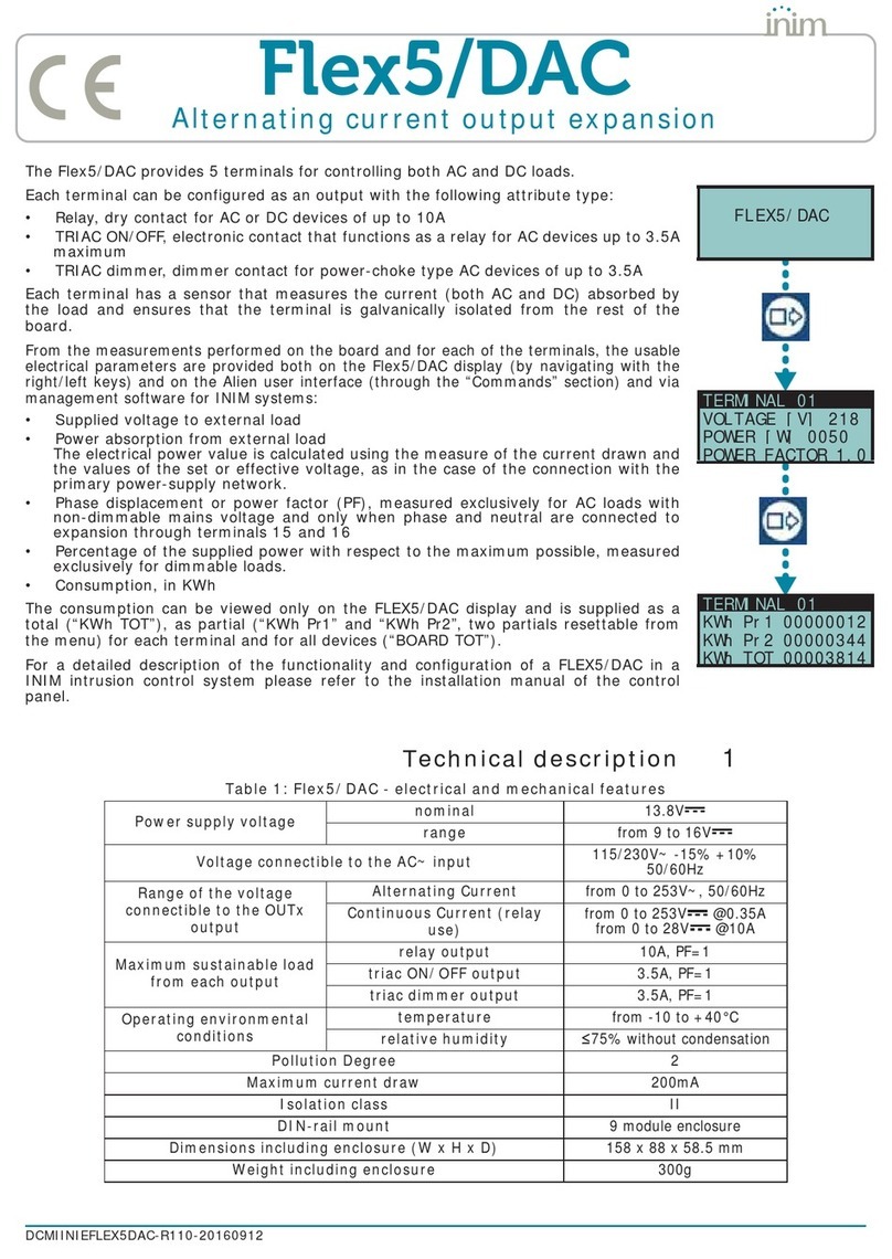 INIM Flex5/DAC User manual