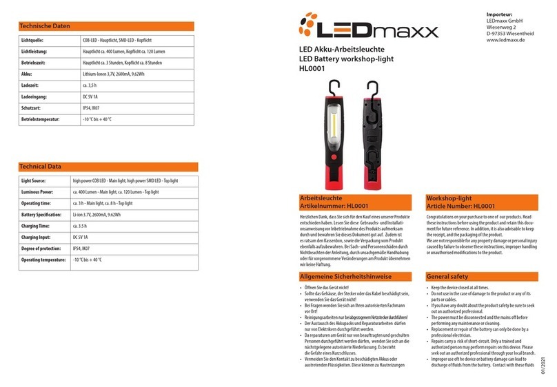 LEDmaxx HL0001 quick start guide LEDmaxx HL0001 quick start guide